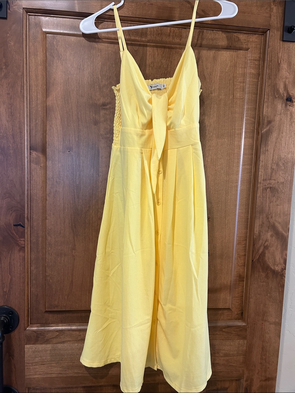 Sleeveless Yellow Summer Midi Dress - Brand: